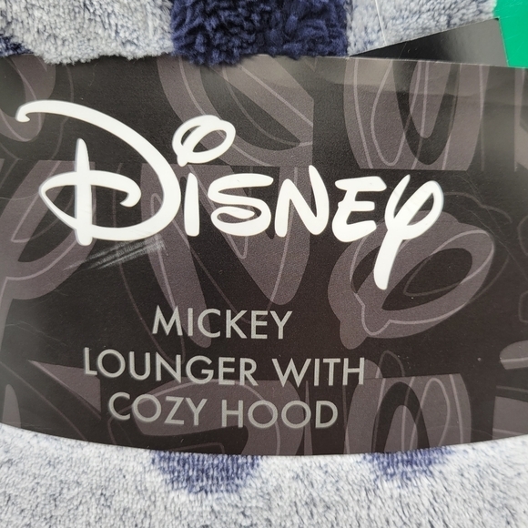 Disney Mickey Mouse Fleece Lounger Sherpa Hood Dark Blue XL - Picture 9 of 13